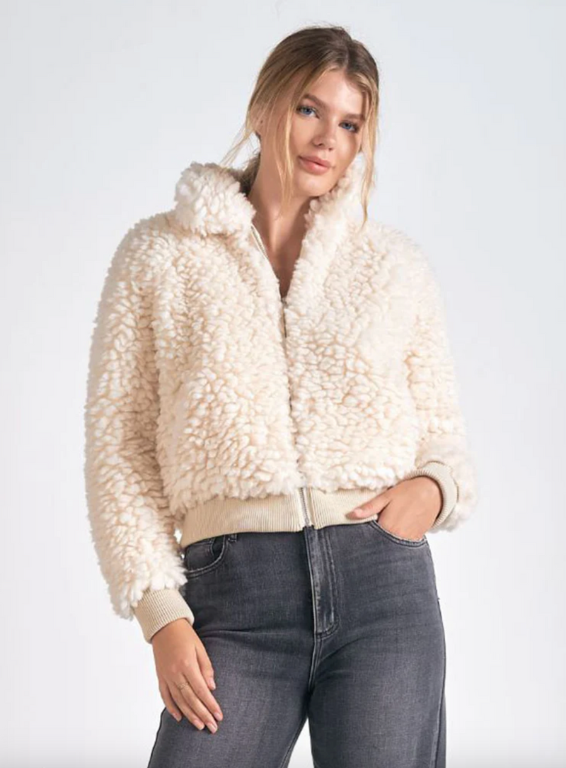 Elyse Sherpa Bomber Jacket