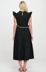 Marcella Poplin Crochet Trim Dress