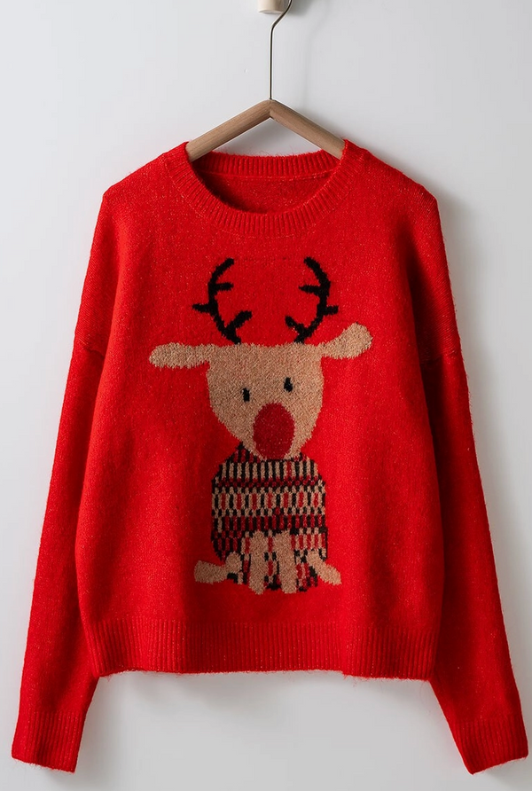 Rudolph Crewneck Knit Sweater