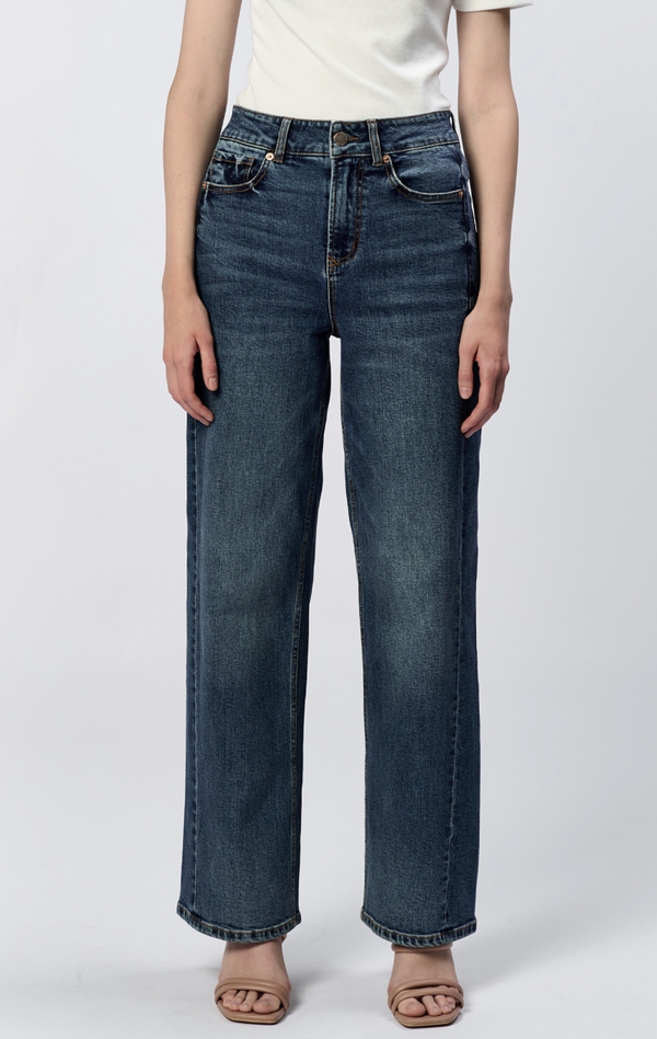 Holly High Rise Wide Hem Straight Jeans