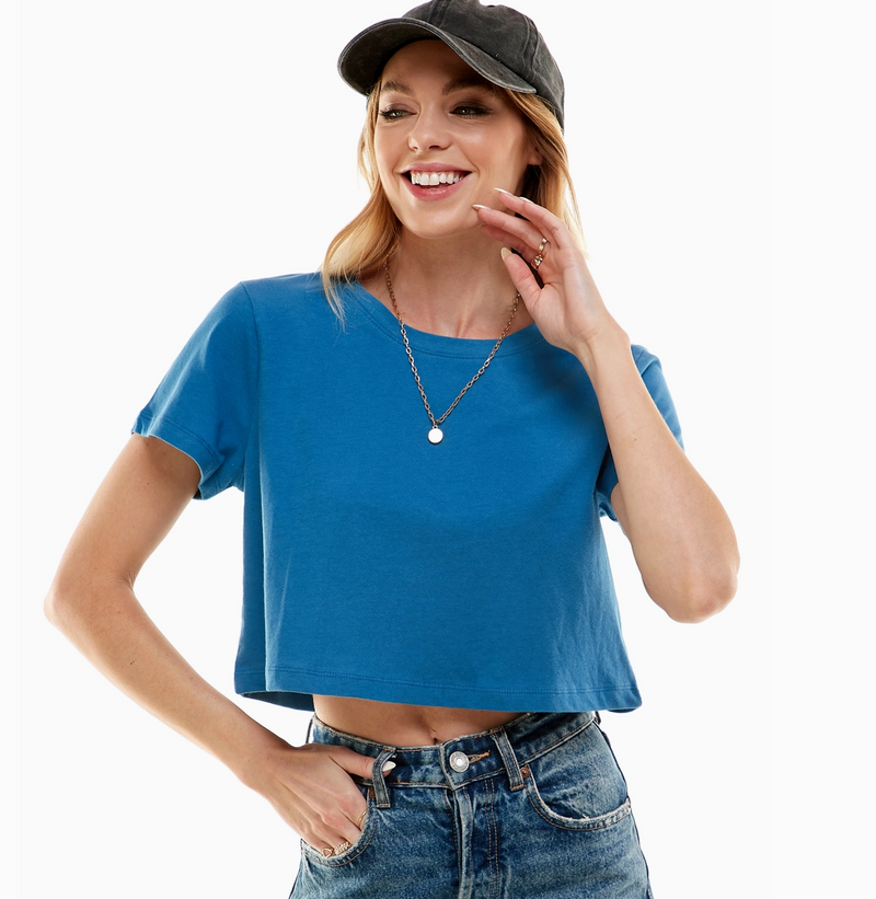 Premium Cotton Boxy Crop Top