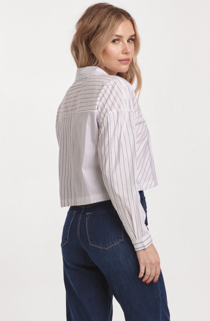 Arianna Cropped Front Tie Shirt