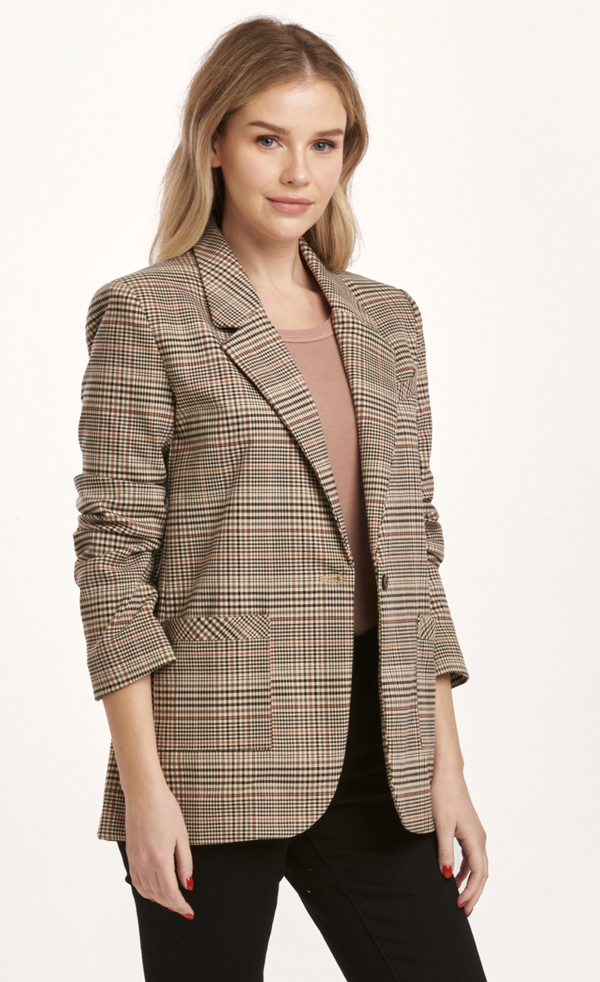 Clyde Long Sleeve Notched Lapel Blazer Jacket