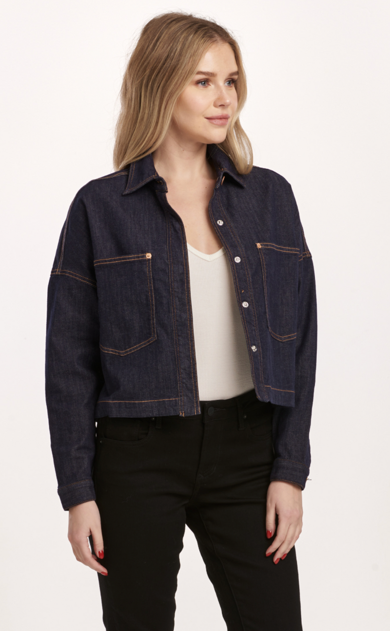 Gina Cropped Denim Shirt Jacket