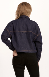 Gina Cropped Denim Shirt Jacket