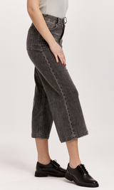 Audrey Super Hig Rise Cropped Wide Leg Jeans