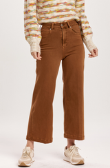 Audrey Super Hig Rise Cropped Wide Leg Jeans