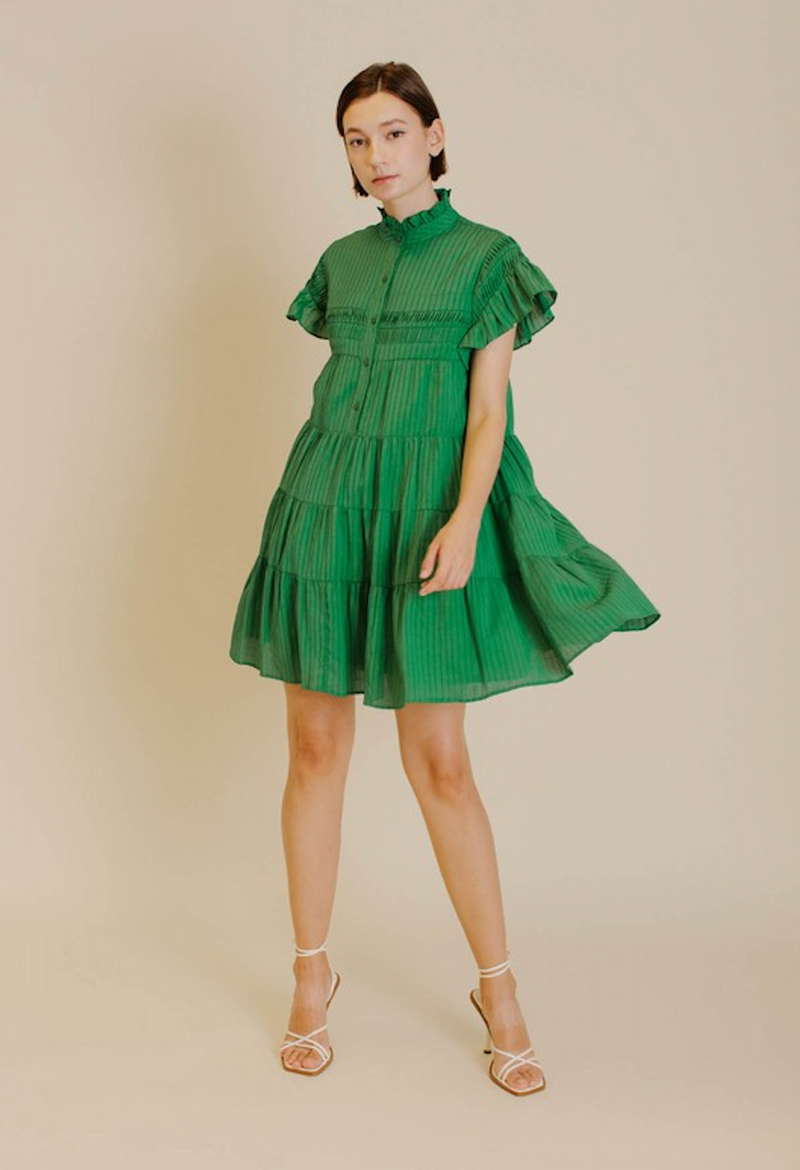 PLEATED FLUTTER DRESS