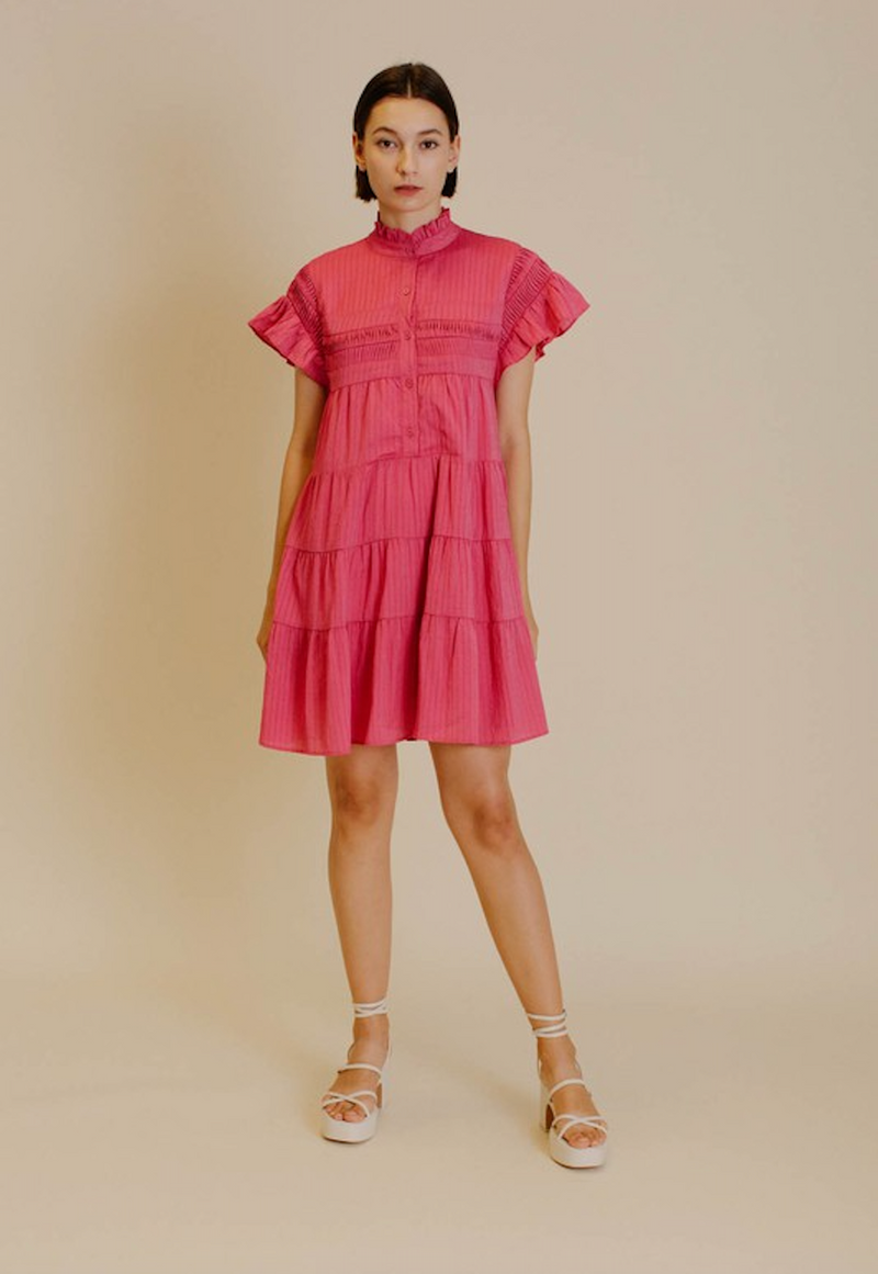 PLEATED FLUTTER DRESS